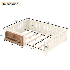 Montessori floor bed with built in bookcase by Bellemave