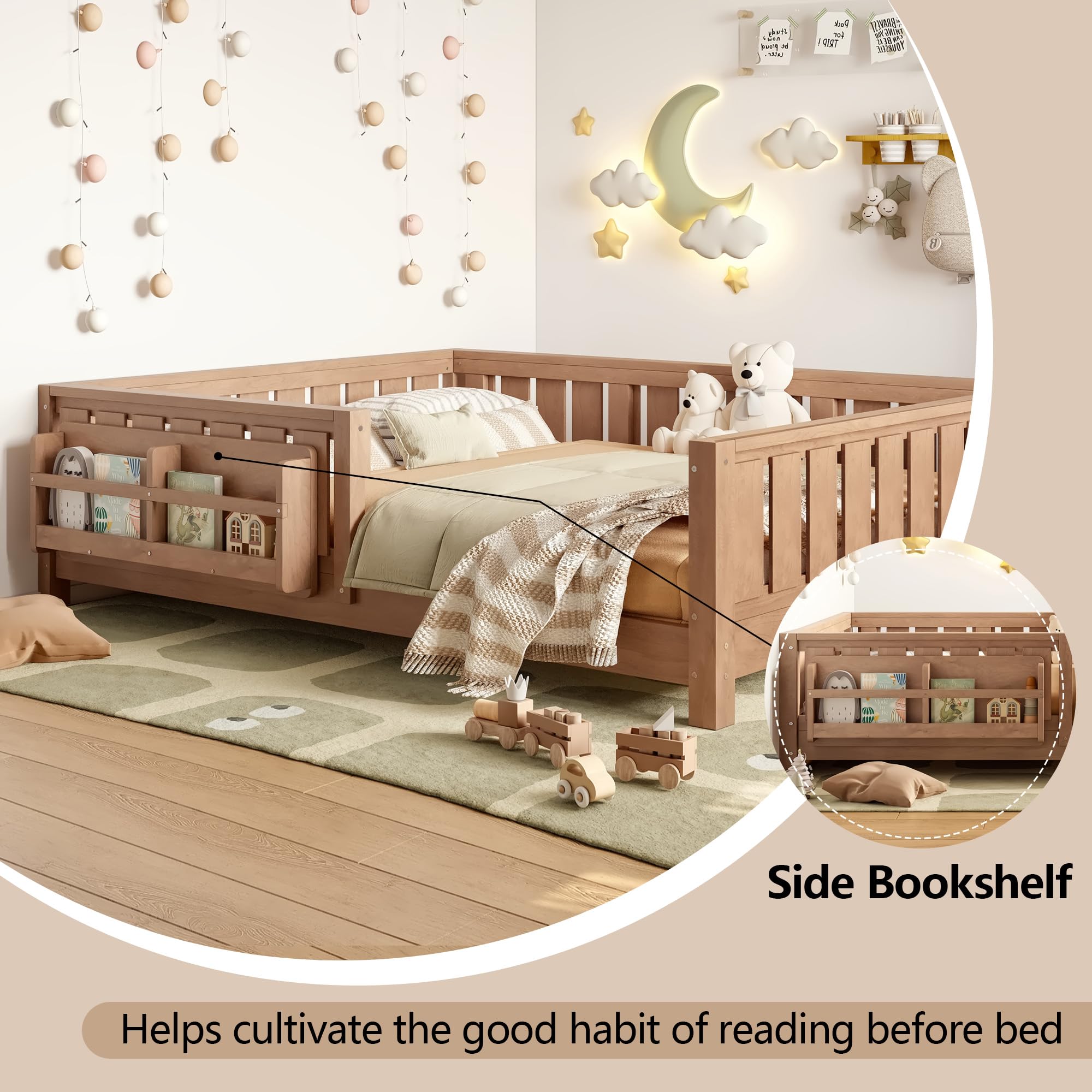 Low profile Montessori floor bed design