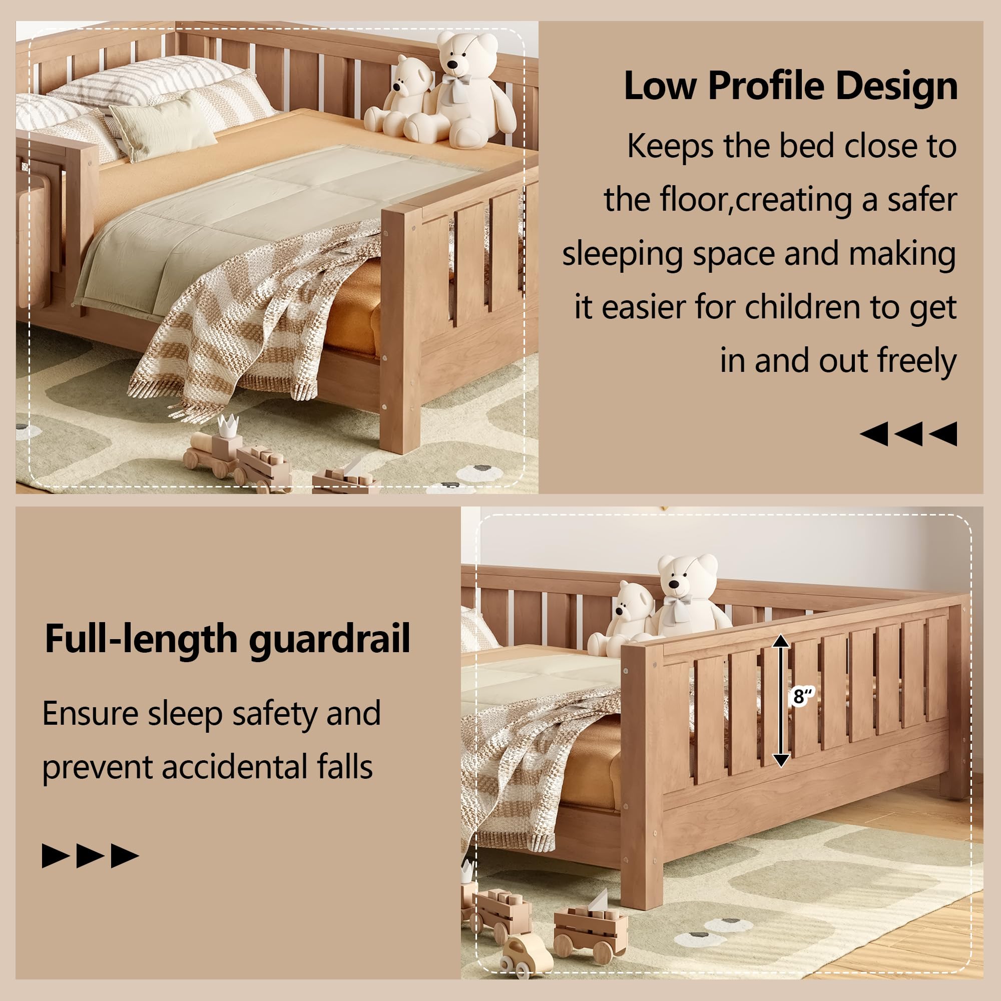 Pine wood and MDF bed frame components