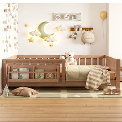 Safety guardrail on Bellemave full size bed