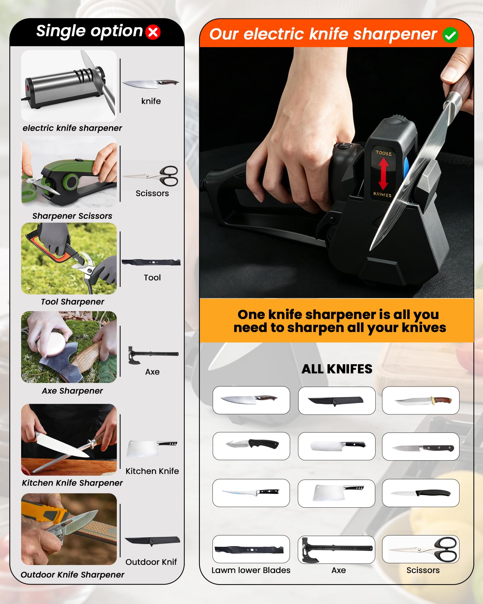 Belt Knife Sharpener Electric switchable sharpening modes