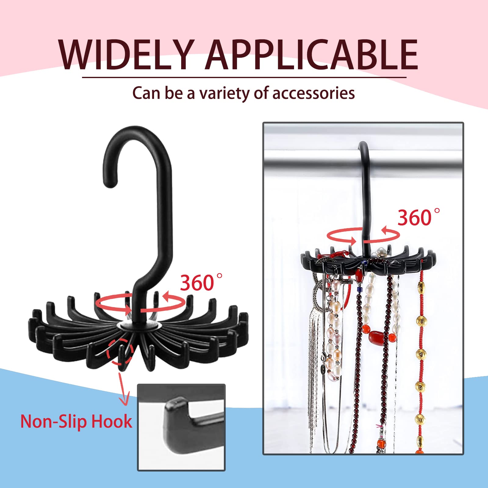 versatile hanger for belts scarves and jewelry accessories