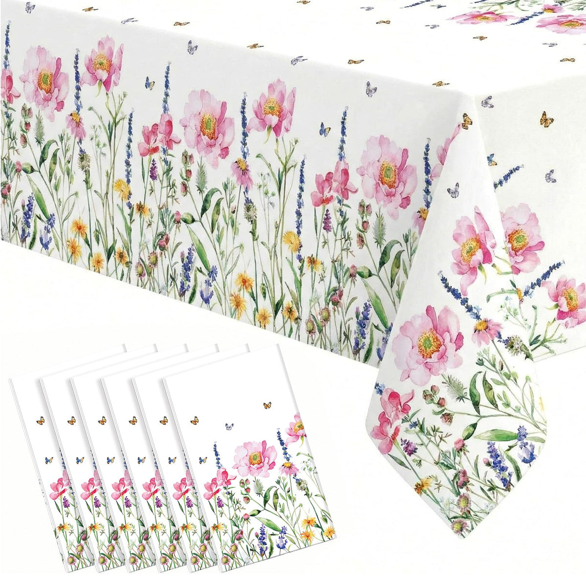 Bencailor 6 Pcs Flower Tablecloth set packaging