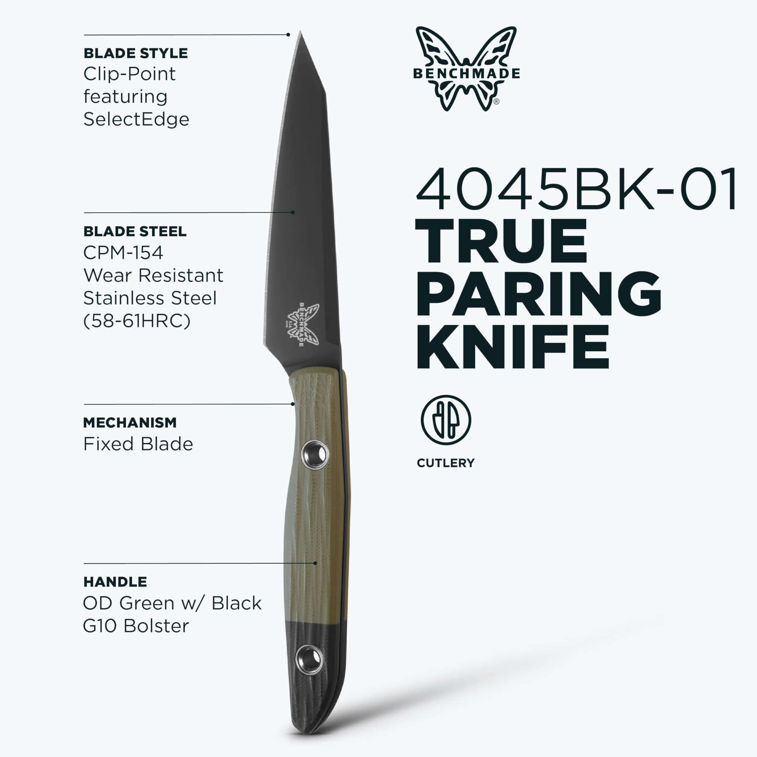 Product image for Benchmade 4045BK-01 paring knife profile