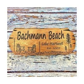 Benchmark Signs And Gifts personalized beach house sign front view