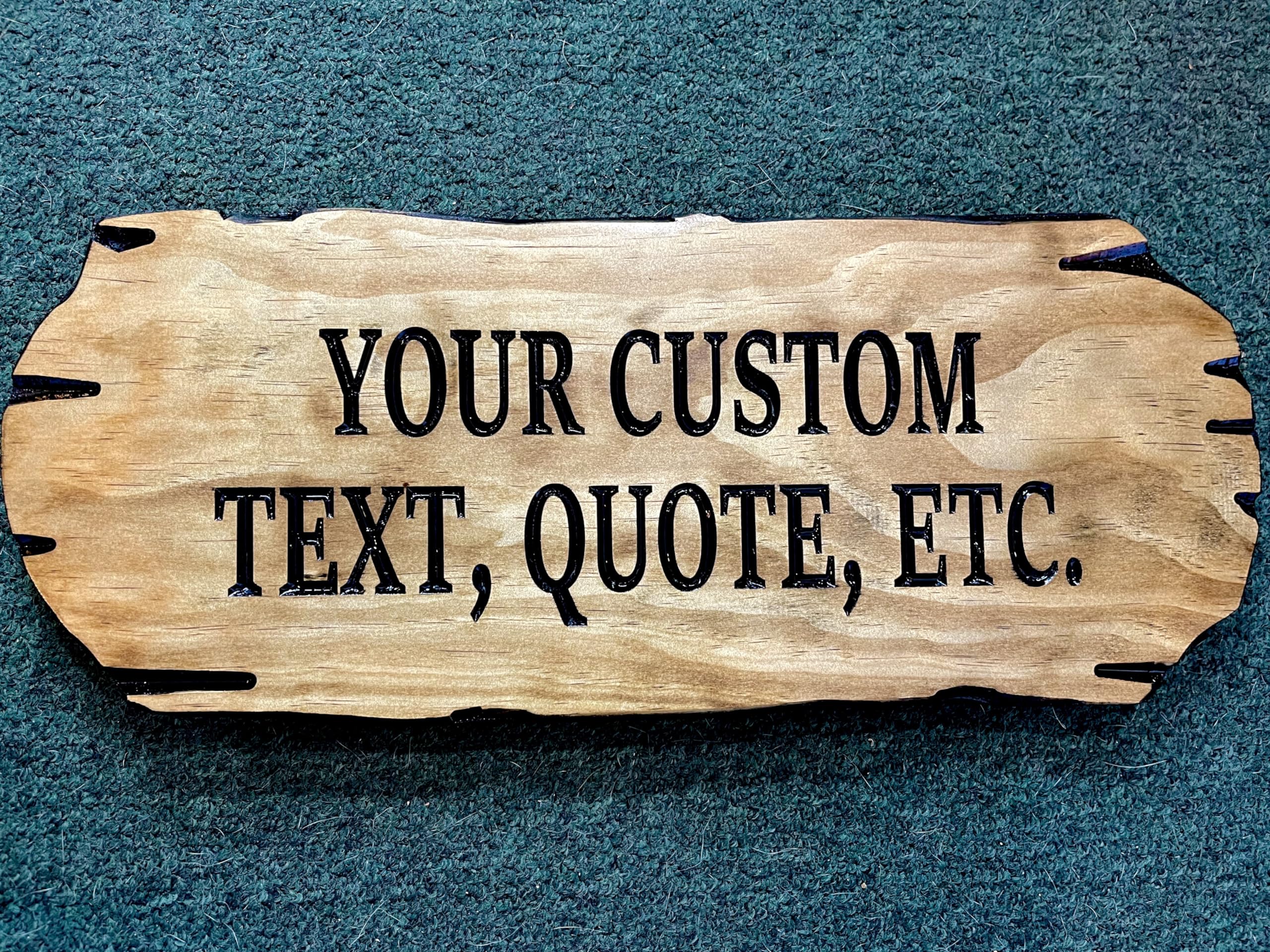 Deep carved text pine sign by Benchmark Signs And Gifts