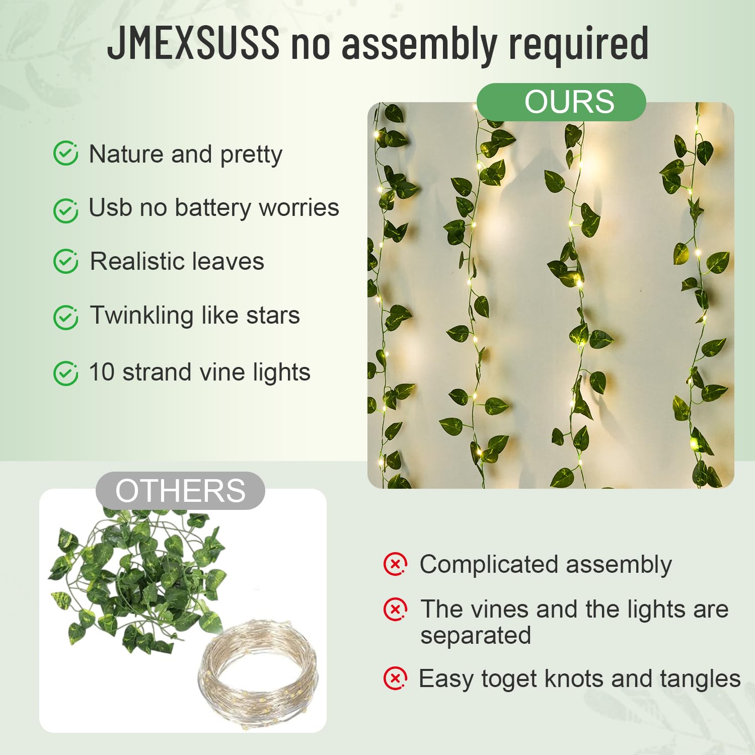 Bendable stem curtain lights for wall decor and trees