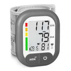 BENECEN blood pressure monitor front view with wrist cuff