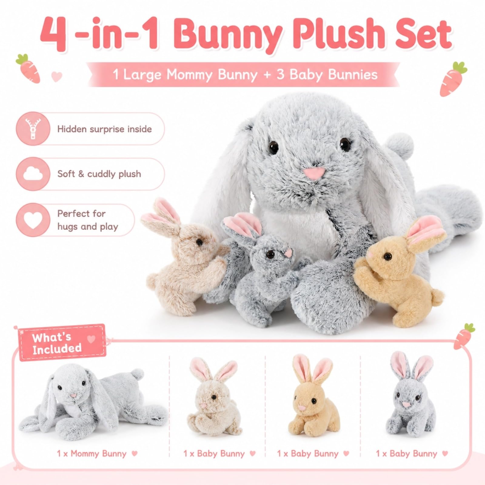 Easter gift ready BENINY bunny plush suitable for decor