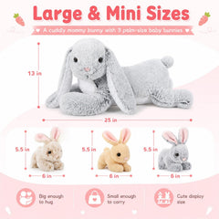 Large 24 inch bunny stuffed animal mommy bunny close up features