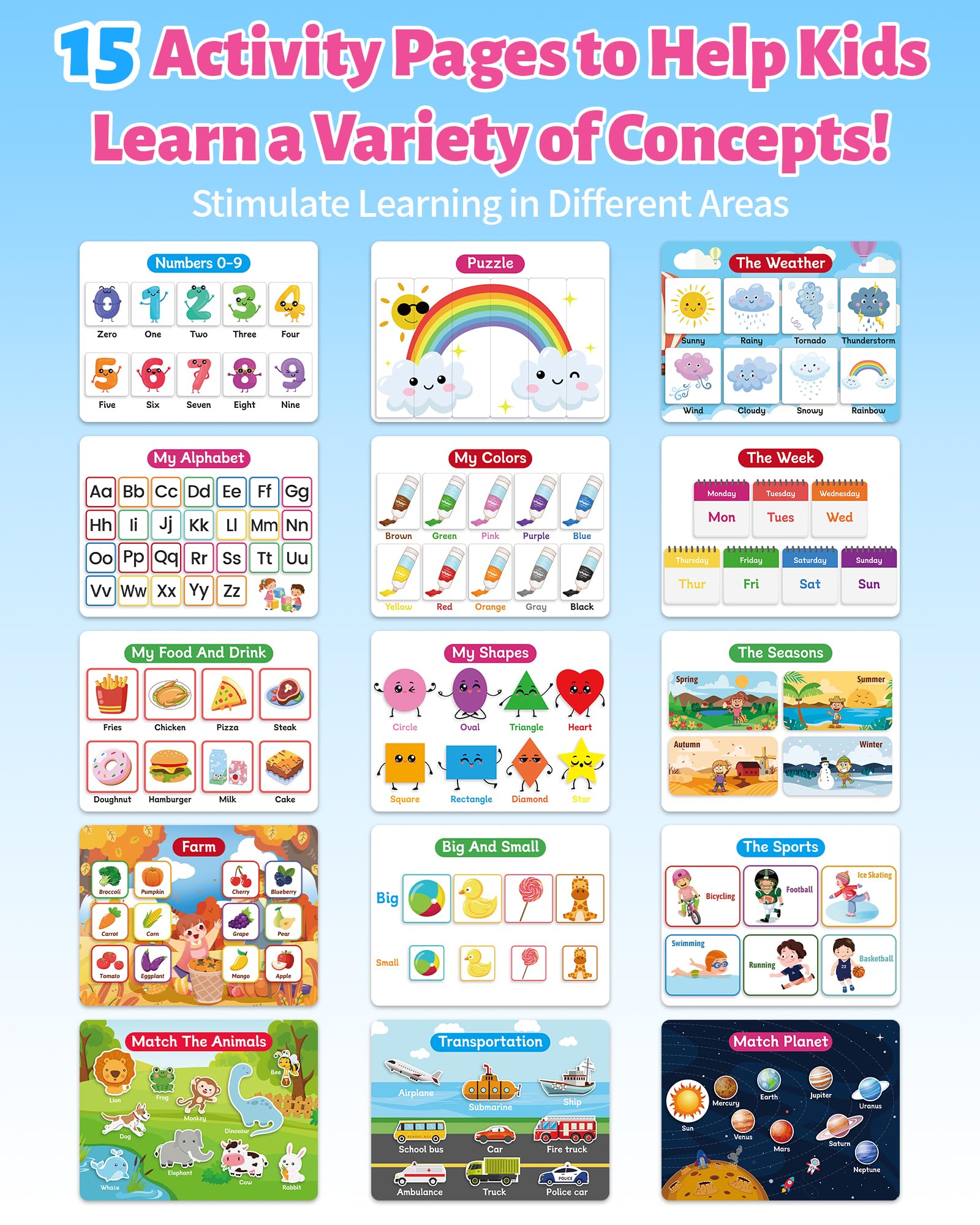 Durable Busy Book materials with double thickening and upgraded stickers
