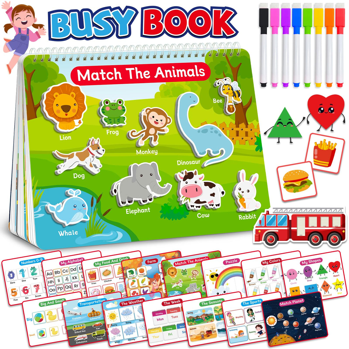Benresive Busy Book for Toddlers 3-5 8x12 inch booklet