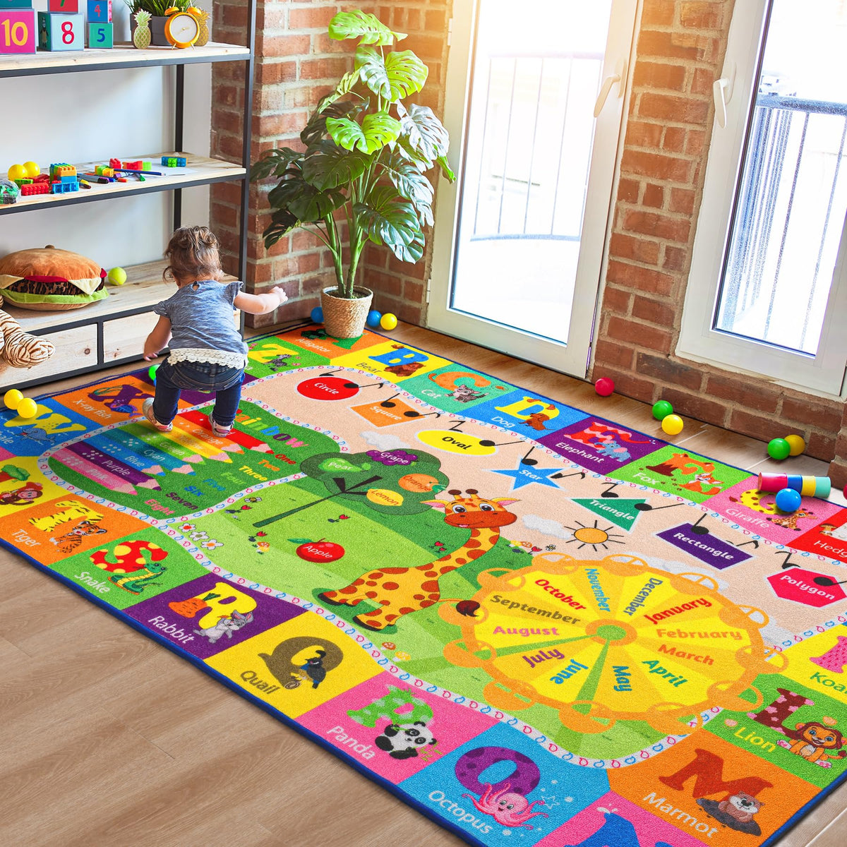 BENRON 4x6 Kids Rug educational ABC alphabet design