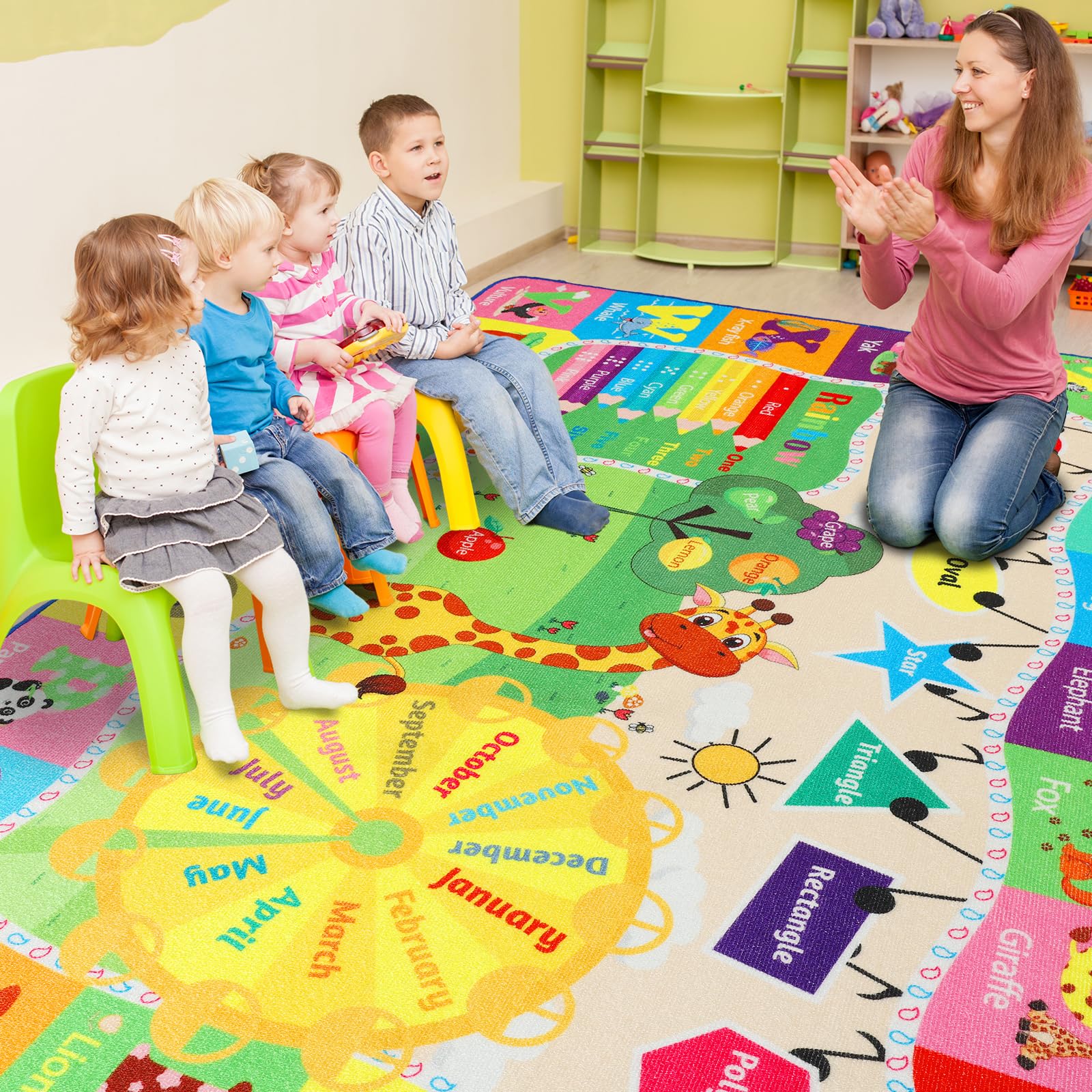 BENRON 4x6 Kids Rug wear resistant surface for high traffic areas