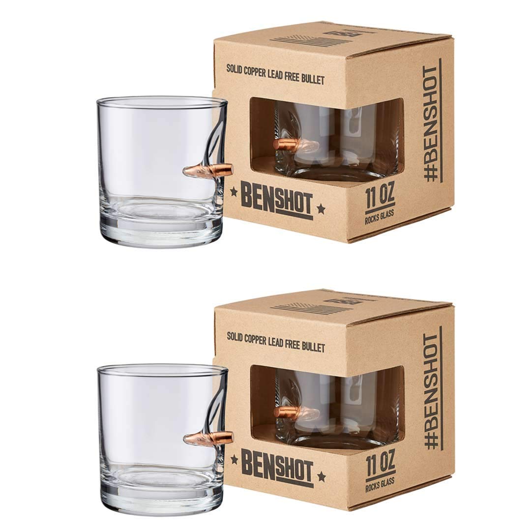 BenShot Rocks Glass Real .308 Bullet 11oz Set of 2 product image