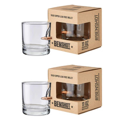 BenShot Rocks Glass Real .308 Bullet 11oz Set of 2 product image