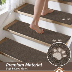 15pcs brown stair treads for wooden stairs