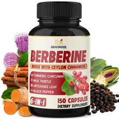 Berberine HCl Cinnamon Milk Thistle capsules bottle
