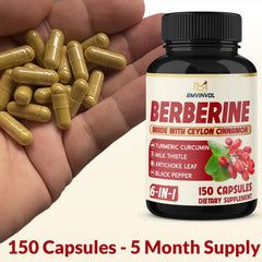 Berberine HCl Cinnamon Milk Thistle Artichoke capsules