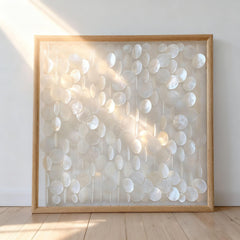 Bergamot 3D handmade Capiz Shell Wall Art 24x24 with wooden frame