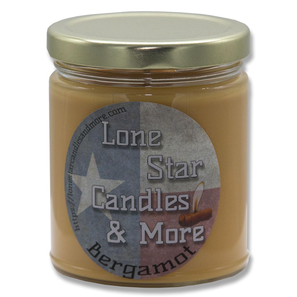 Bergamot scented 9oz soy candle in Texas jar