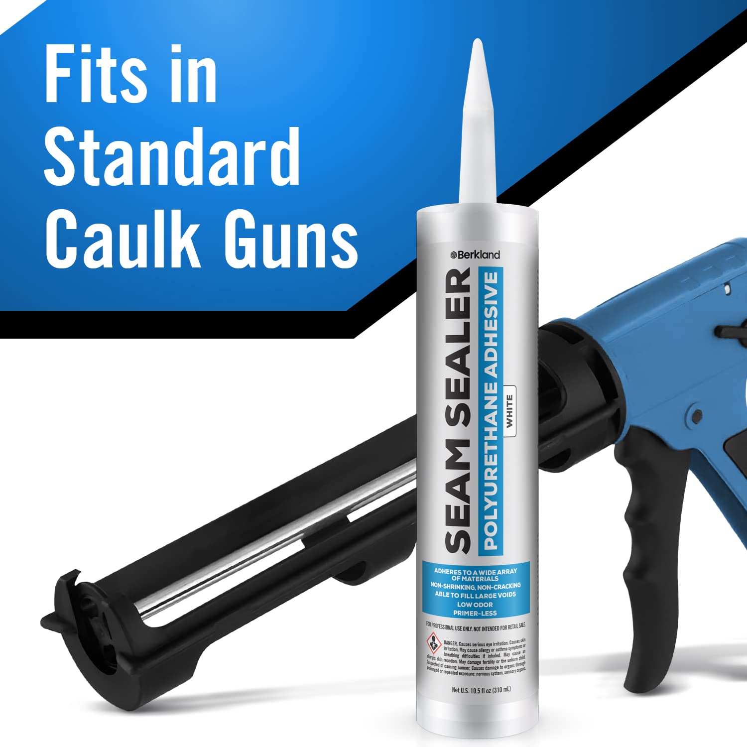 Loads into standard caulking gun for Berkland seam sealer