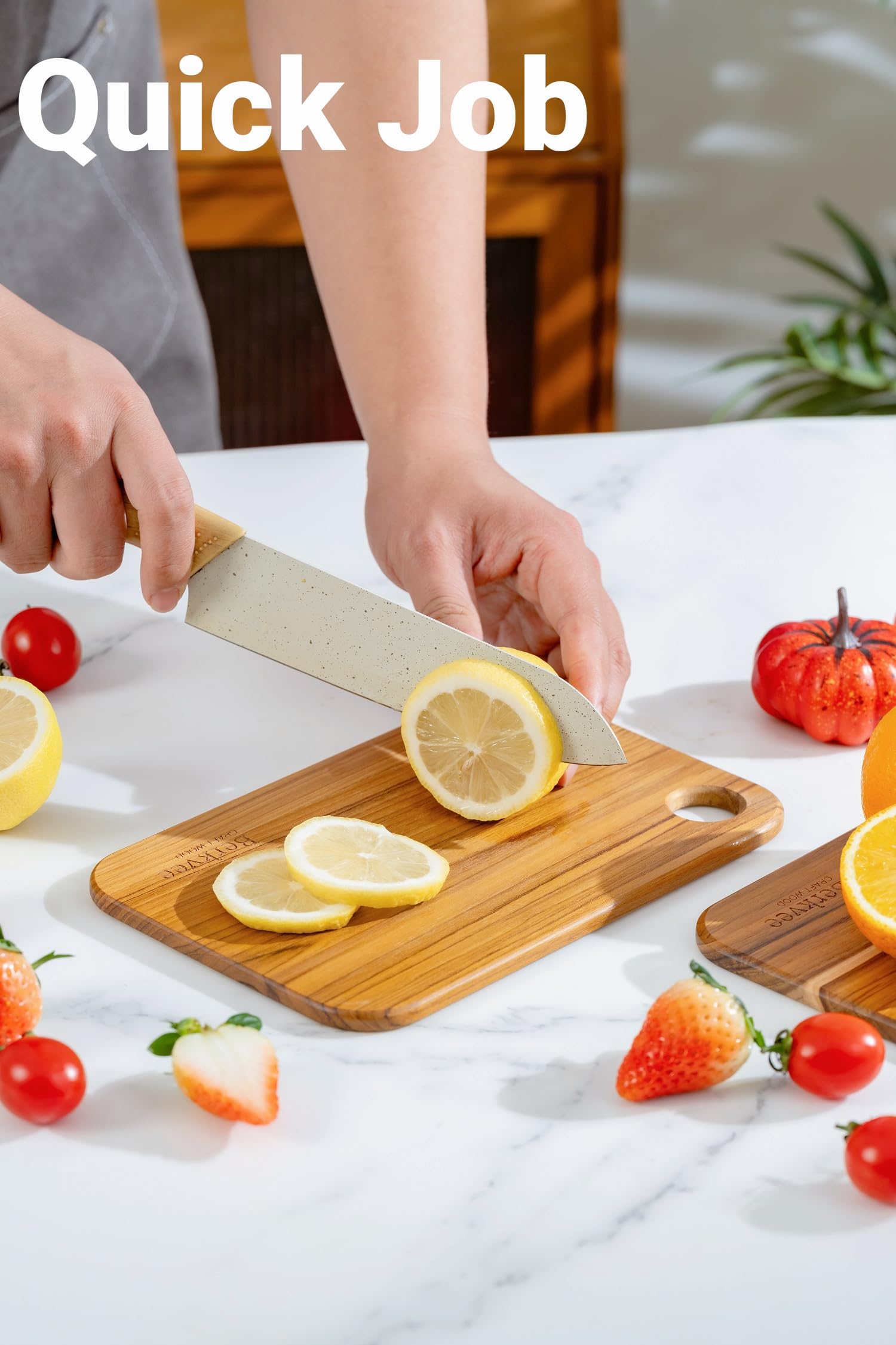 Small teak wood cutting board 9x6 inches Berkvee