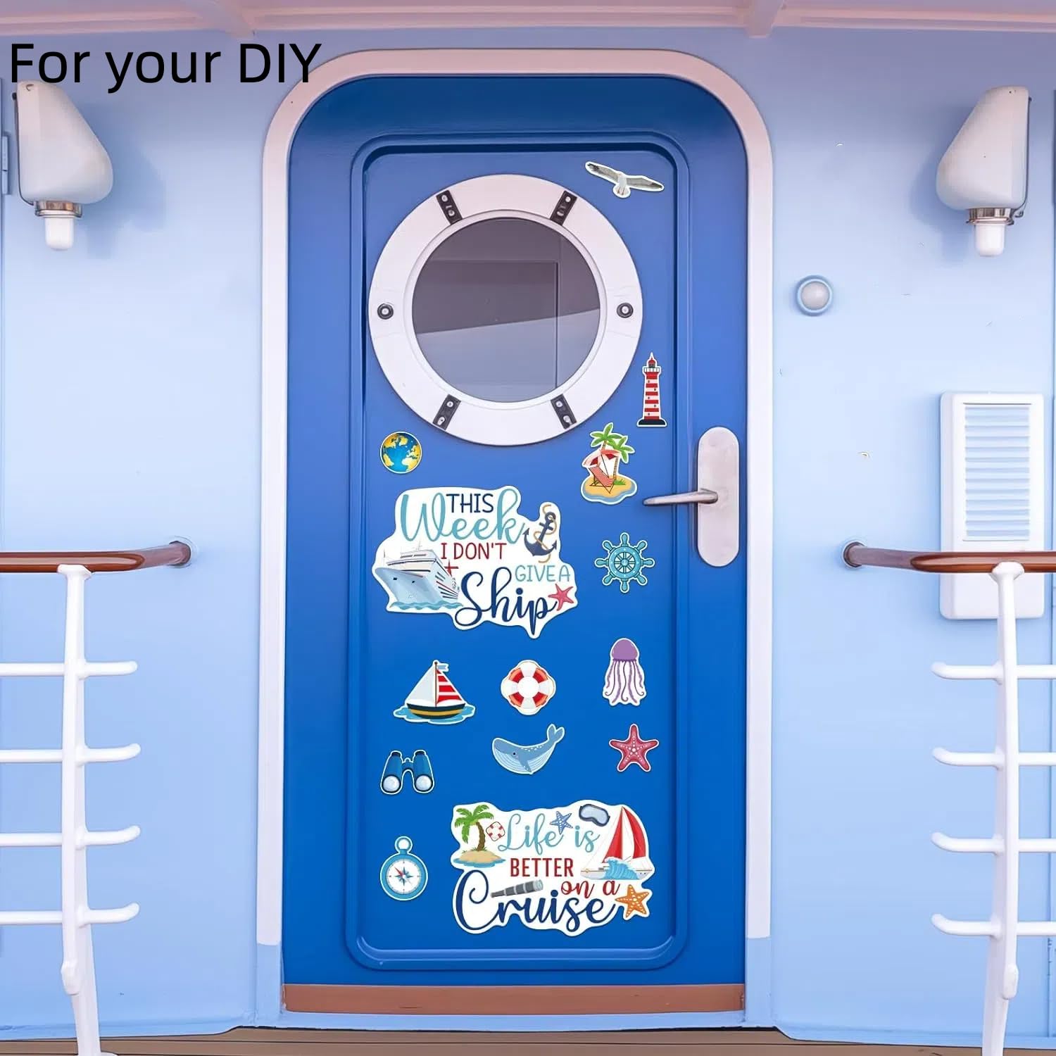 Waterproof PVC cruise magnet decorations on washing machine