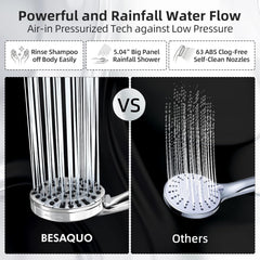 Handheld shower head with adjustable bracket and 6ft hose