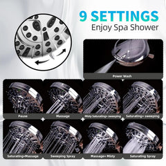 Brass ball joint and durable hose on BESAQUO shower head