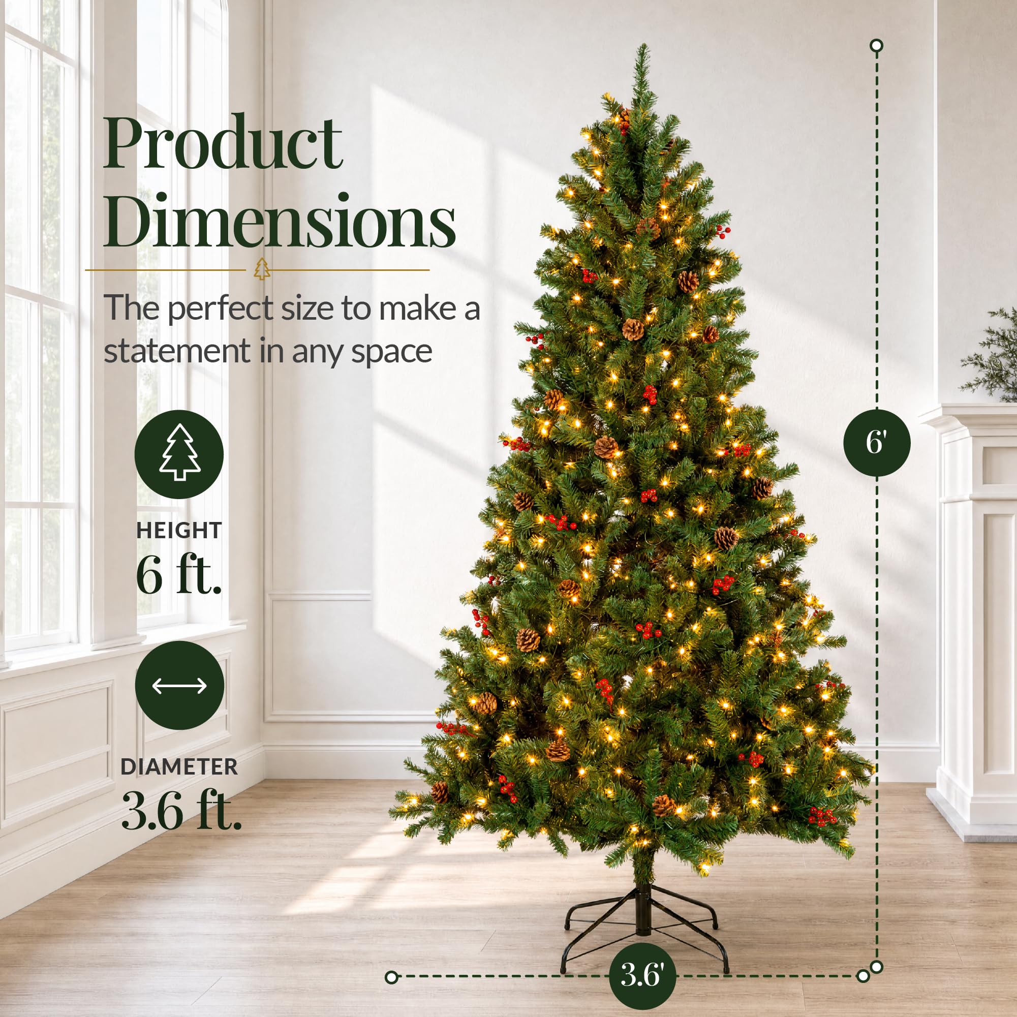 6ft pre-lit spruce Christmas tree by Best Choice Products with lights