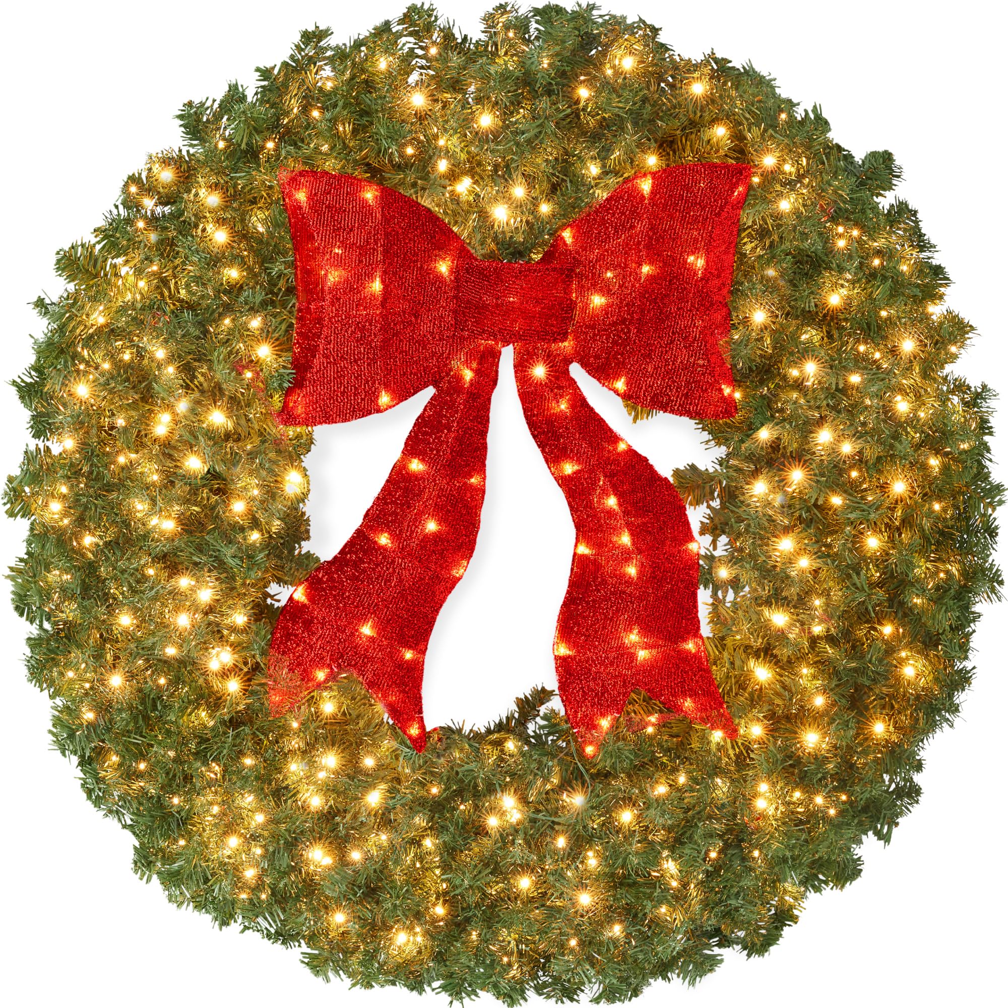 Best Choice Products 48in artificial pre-lit fir wreath