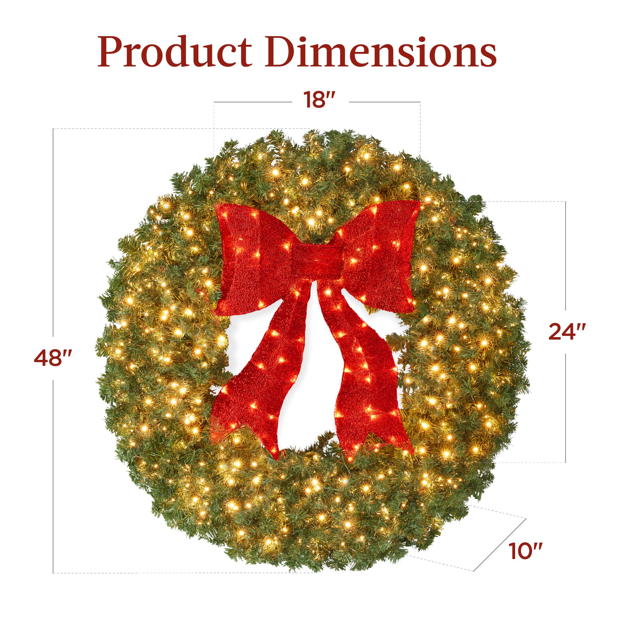 Plug-in wreath by Best Choice Products 48in pre-lit fir Christmas wreath