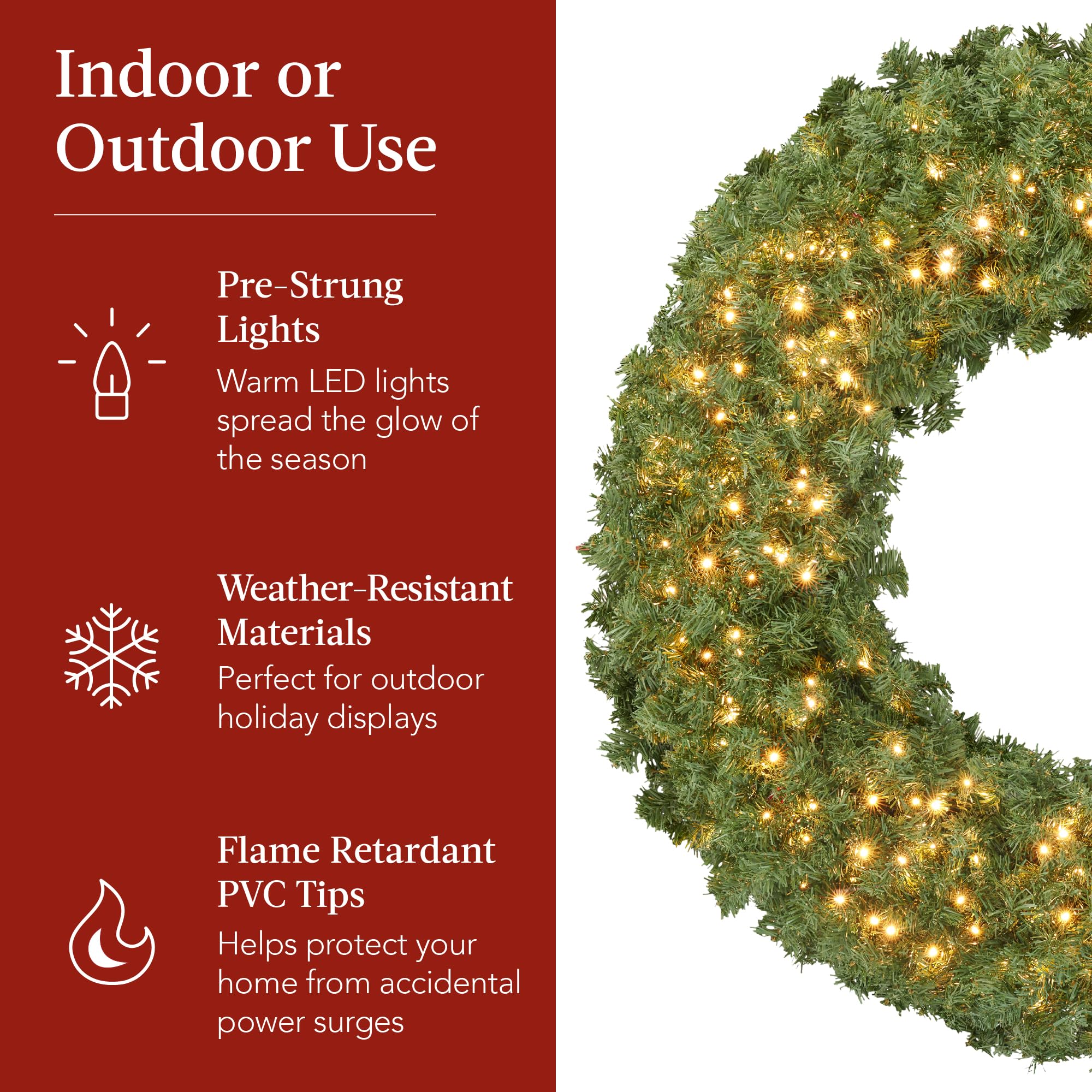 Best Choice Products wreath with optional red bow