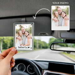 Best Dad Ever gift car visor photo clip attached to visor