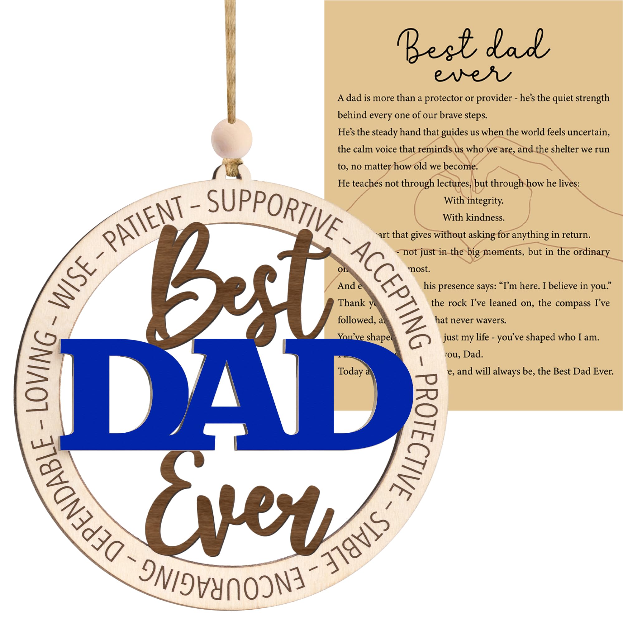Best Dad Ever Ornament made from basswood