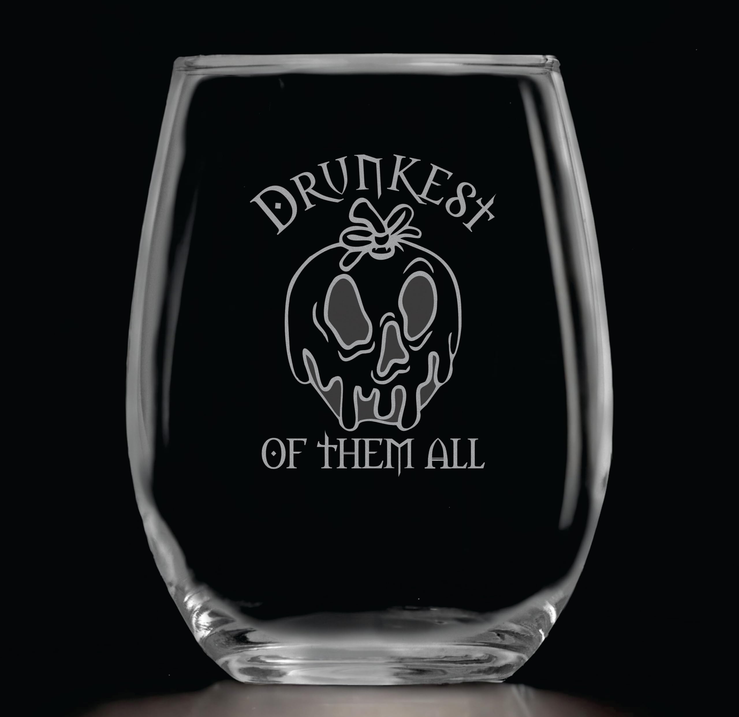 Gift ready Snow White inspired stemless glass for fans