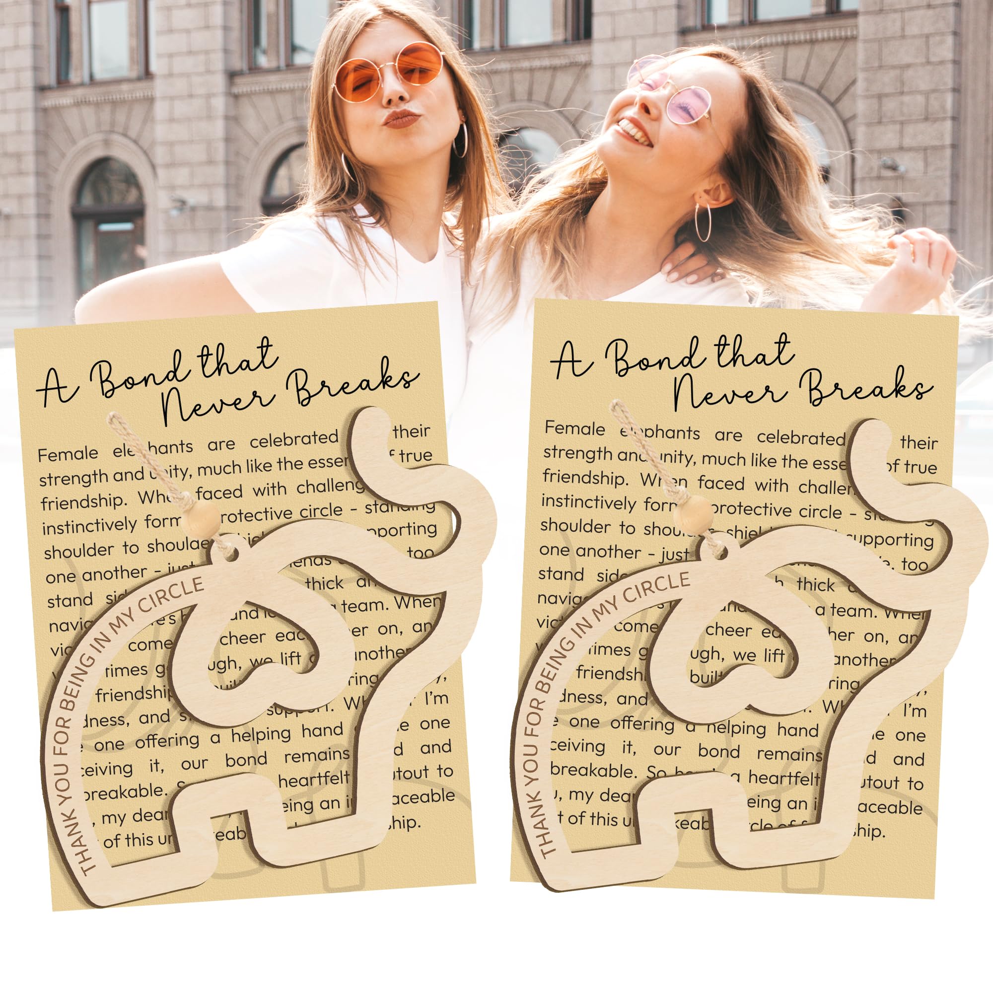 Giftable elephant ornament pair for friendship celebration