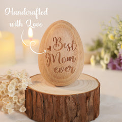Wooden egg keepsake suitable for kitchen counter display