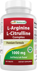 Best Naturals L-Arginine L-Citruline Complex Tablets bottle label