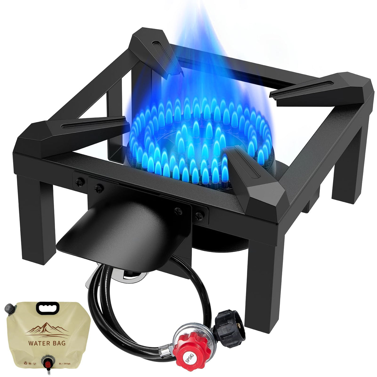 BESTFIRE propane burner cast iron with heat shield