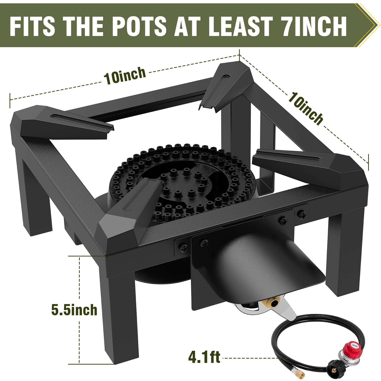 Portable outdoor burner for camping and fishing use