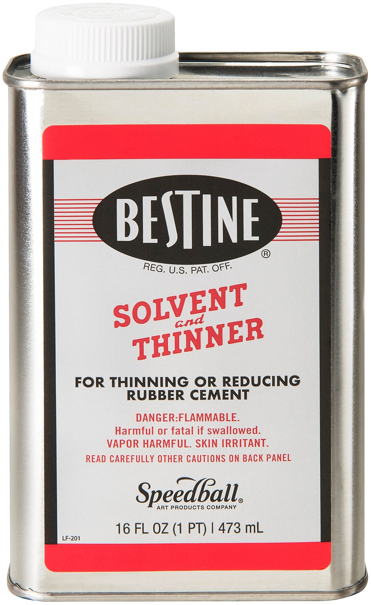 Bestine Solvent and Thinner for Rubber Cement 16 Ounce Can with child-proof cap