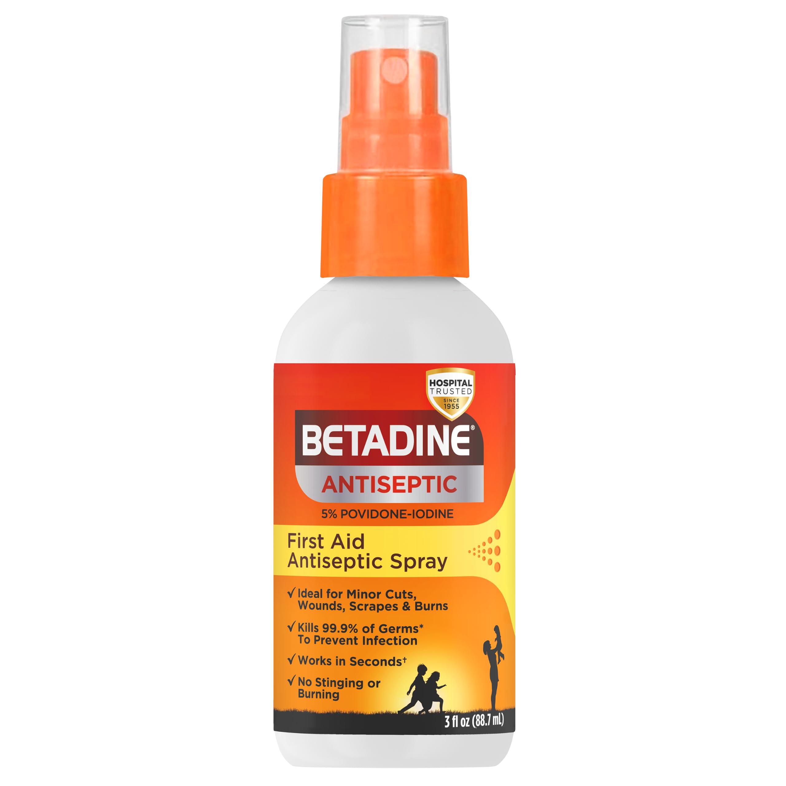 Betadine antiseptic first aid spray bottle