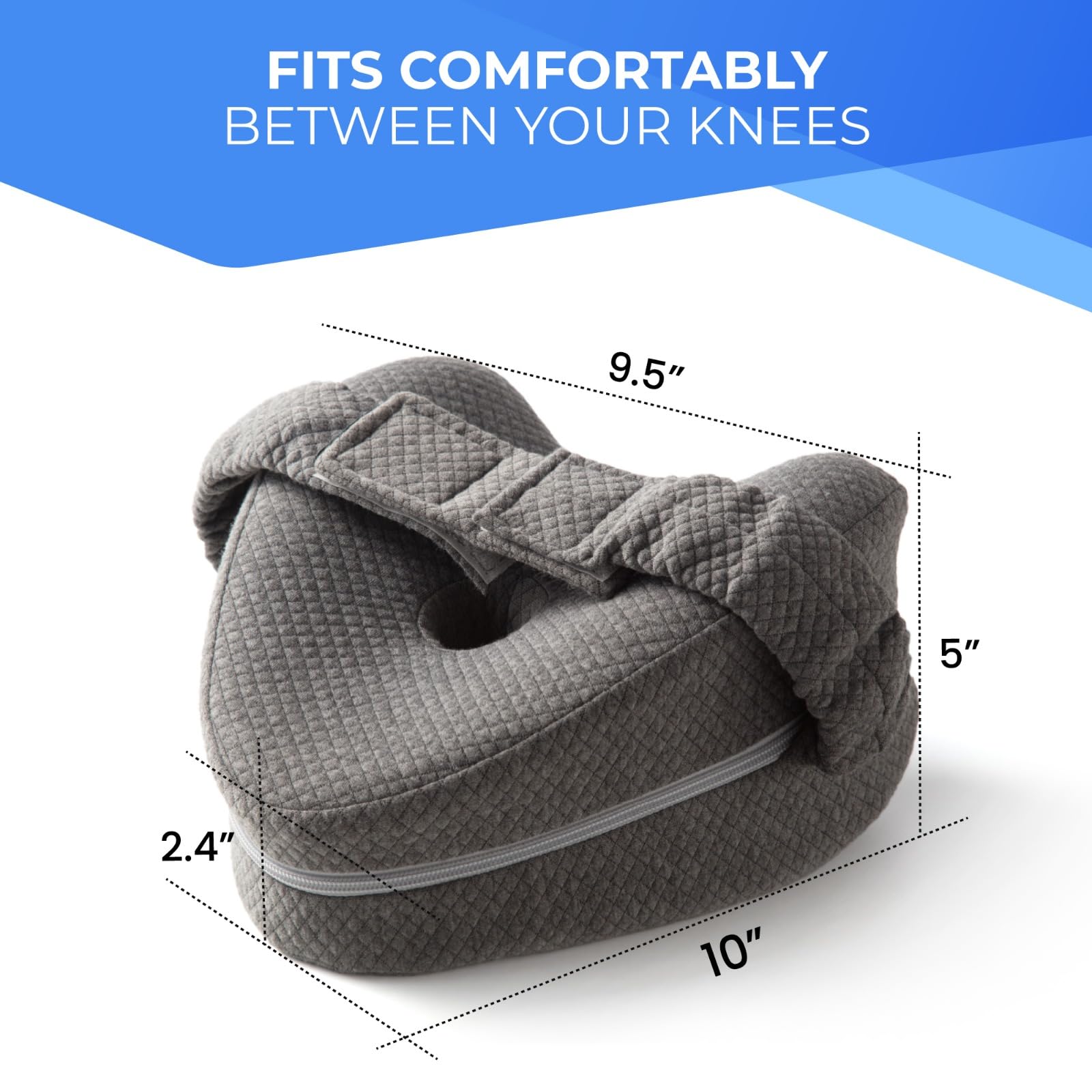 Knee pillow between legs for side sleeping