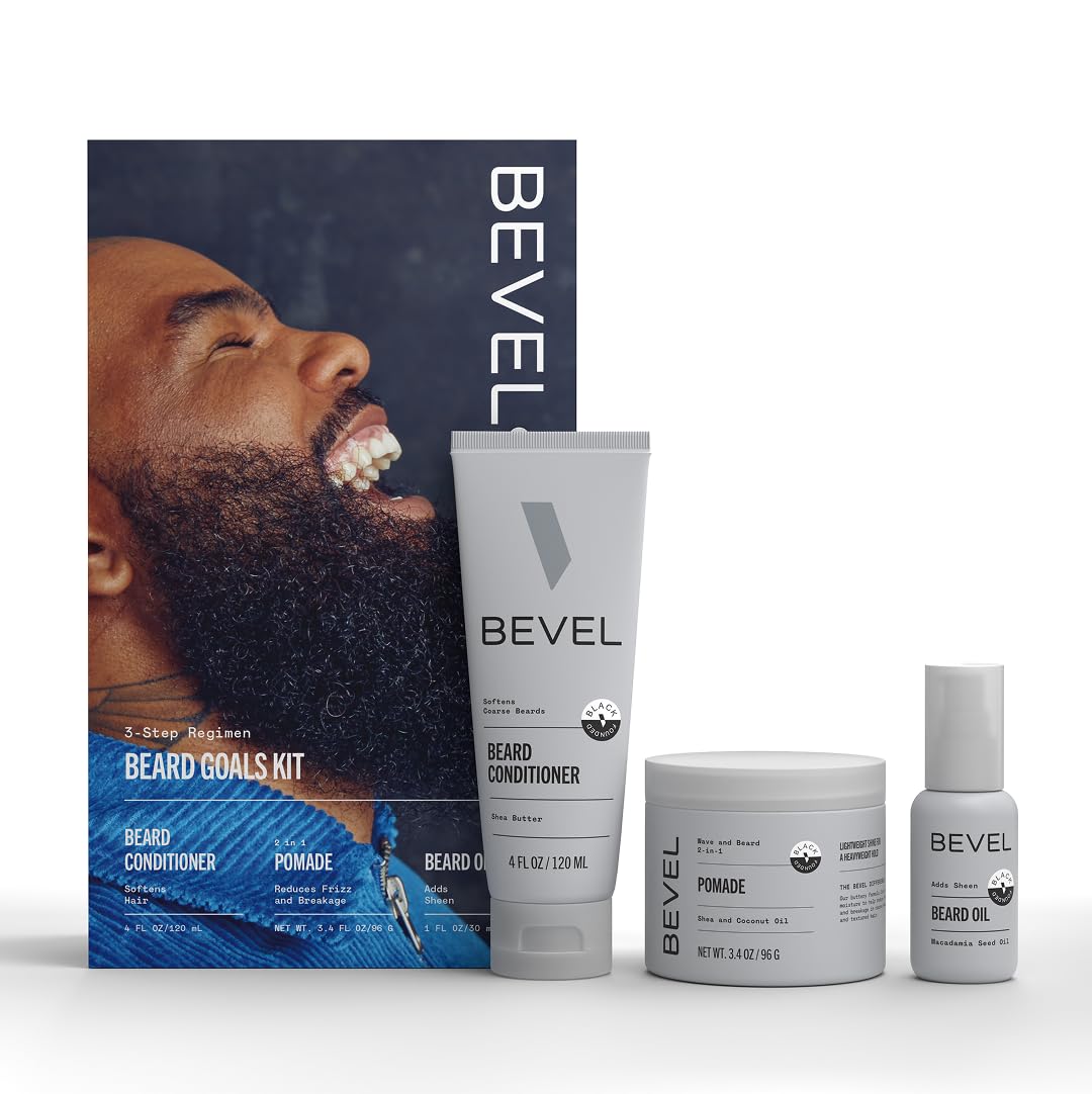 Bevel Mens Beard Grooming Kit components beard softener balm and oil