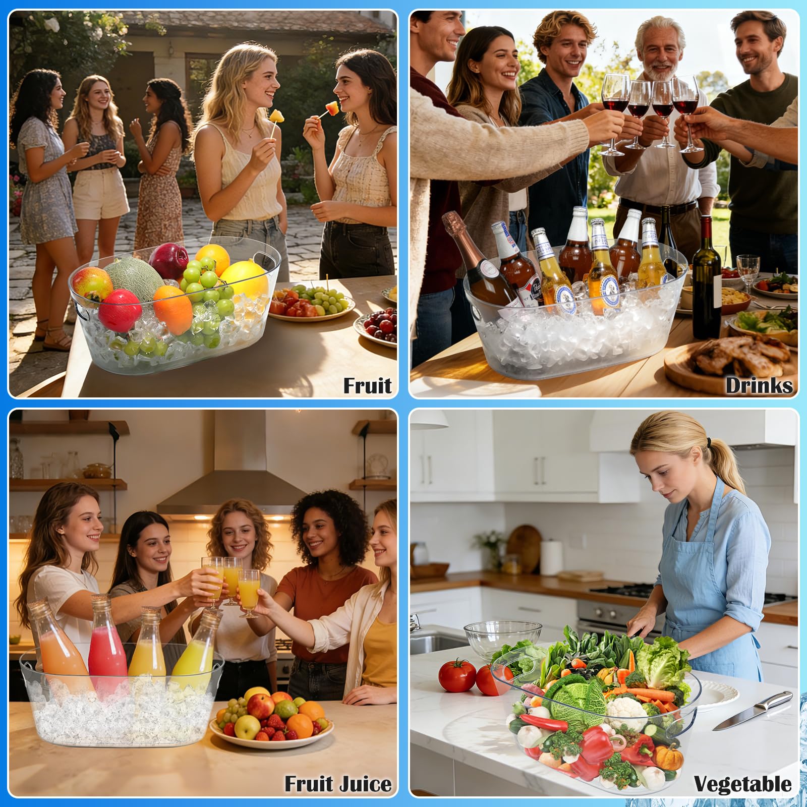 Beverage tub suitable for mimosa bar and parties