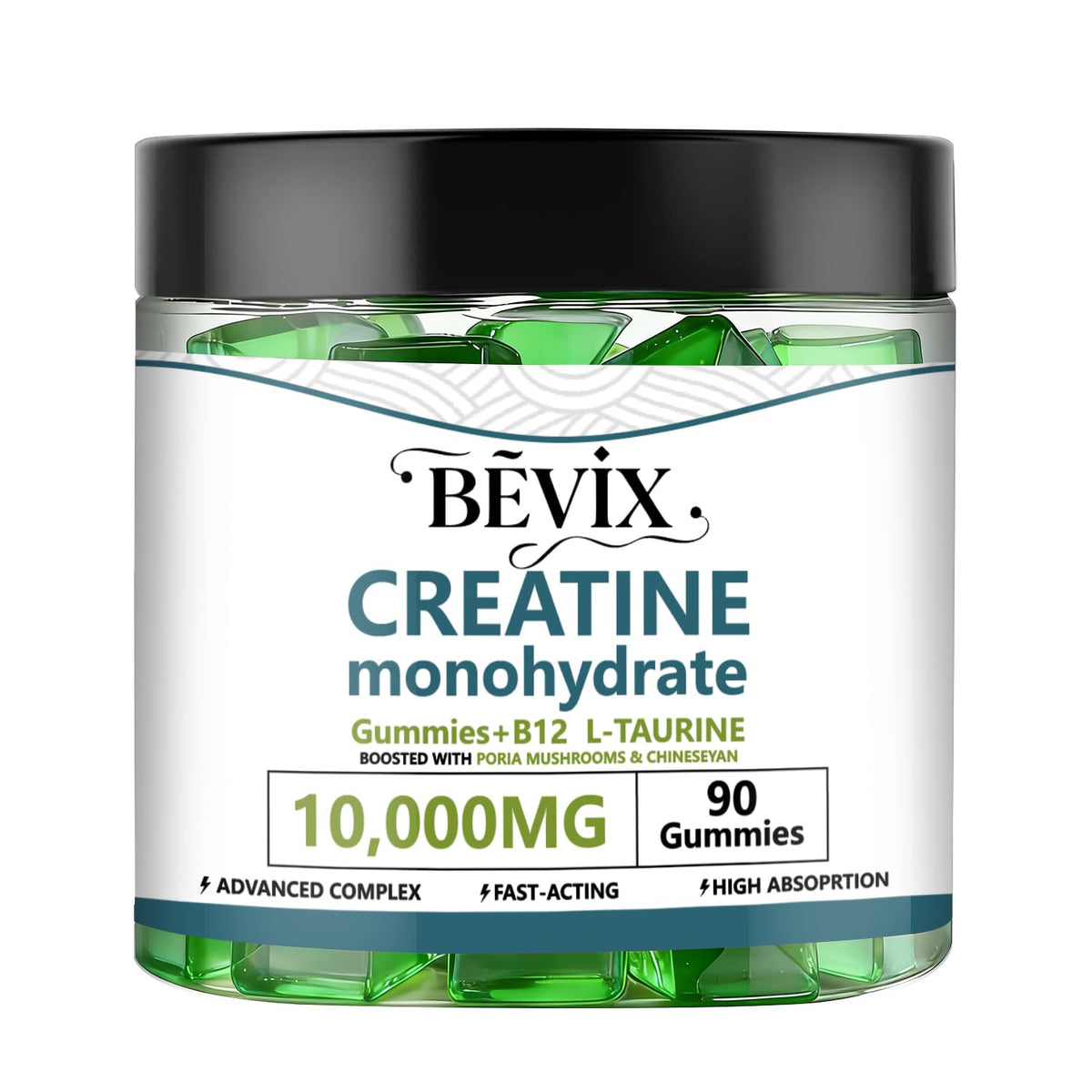 BEVIX Creatine Gummies packaging with gummies