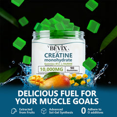 Sugar Free BEVIX Creatine Gummies packaging label
