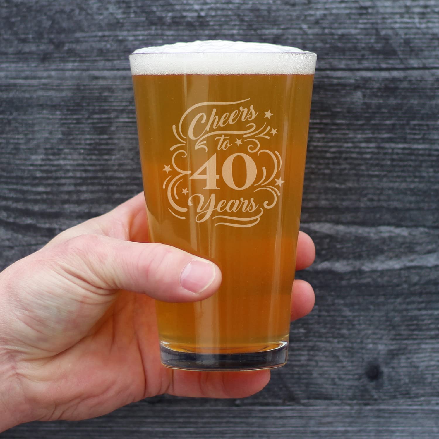 Boxed Bevvee 40th anniversary pint glass gift packaging